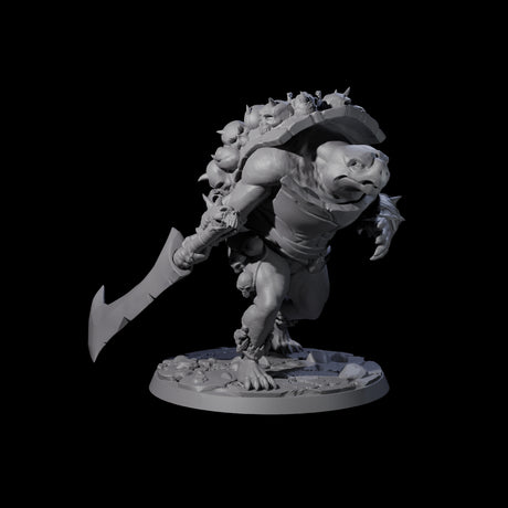 Death Barbarian Tortle Miniature for Dungeons and Dragons, Pathfinder or other TTRPGs