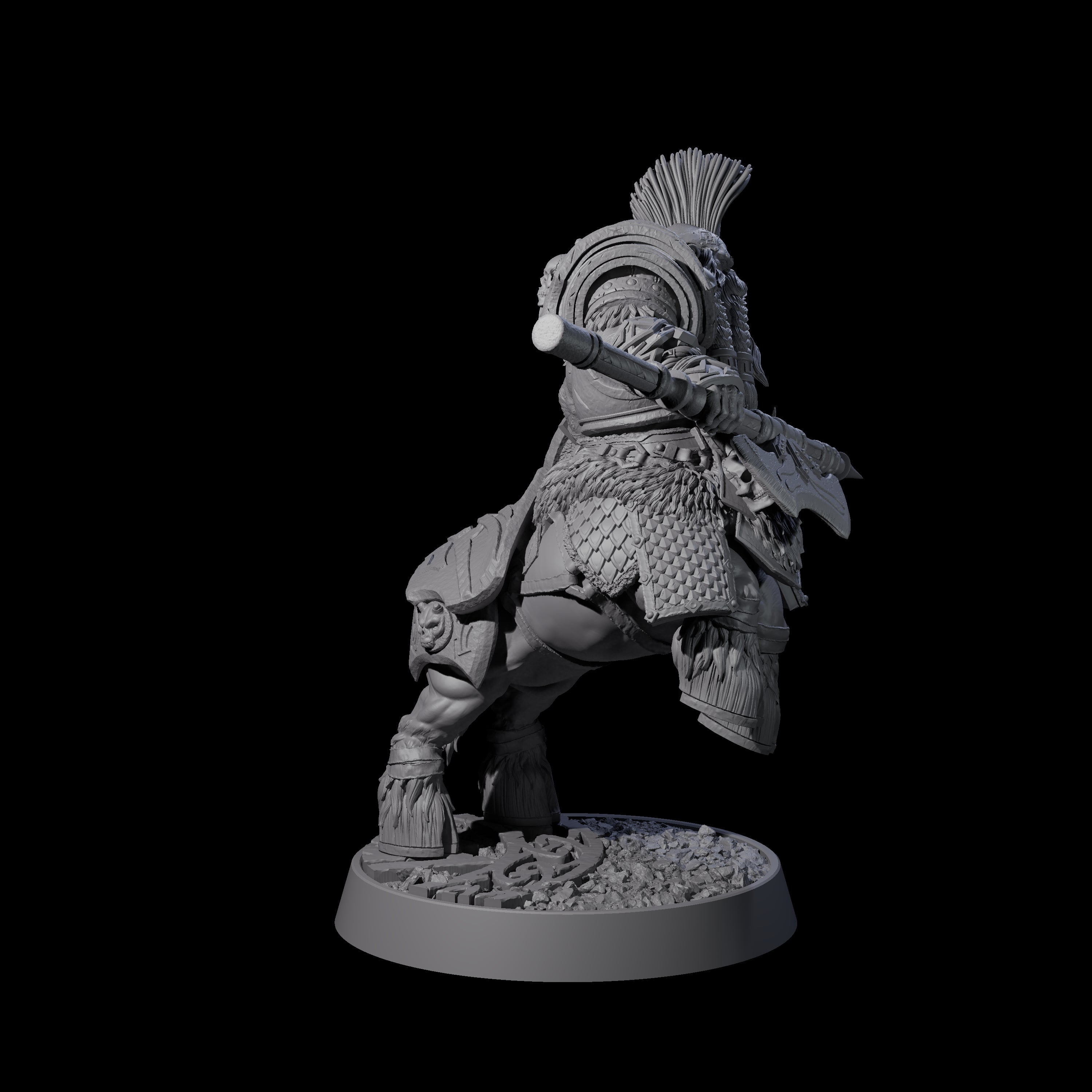 Death Paladin Dwarf Centaur A Miniature for Dungeons and Dragons, Pathfinder or other TTRPGs