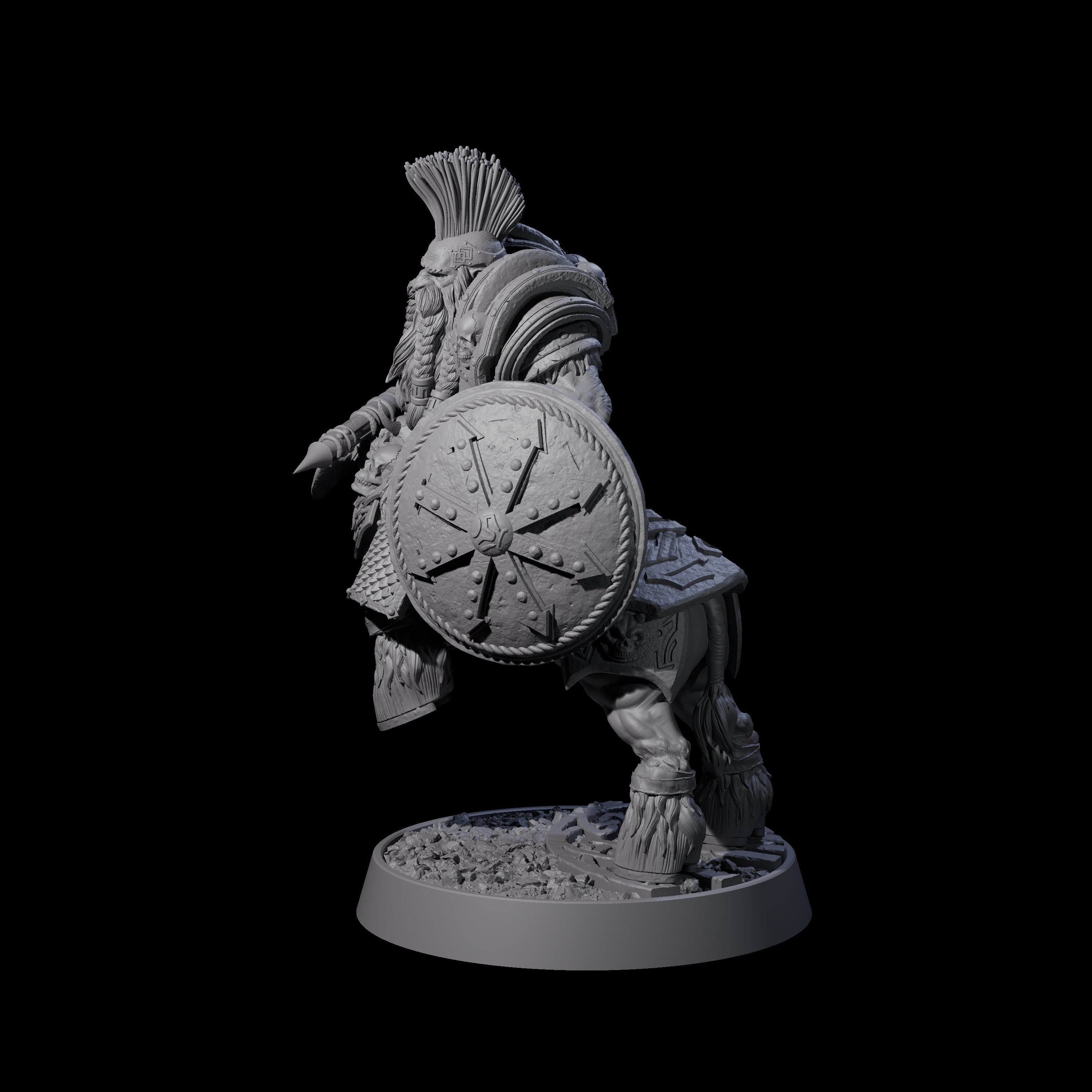 Death Paladin Dwarf Centaur A Miniature for Dungeons and Dragons, Pathfinder or other TTRPGs