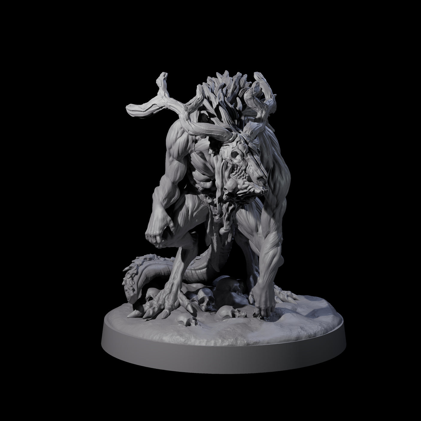 Death Wendigo B Miniature for Dungeons and Dragons, Pathfinder or other TTRPGs