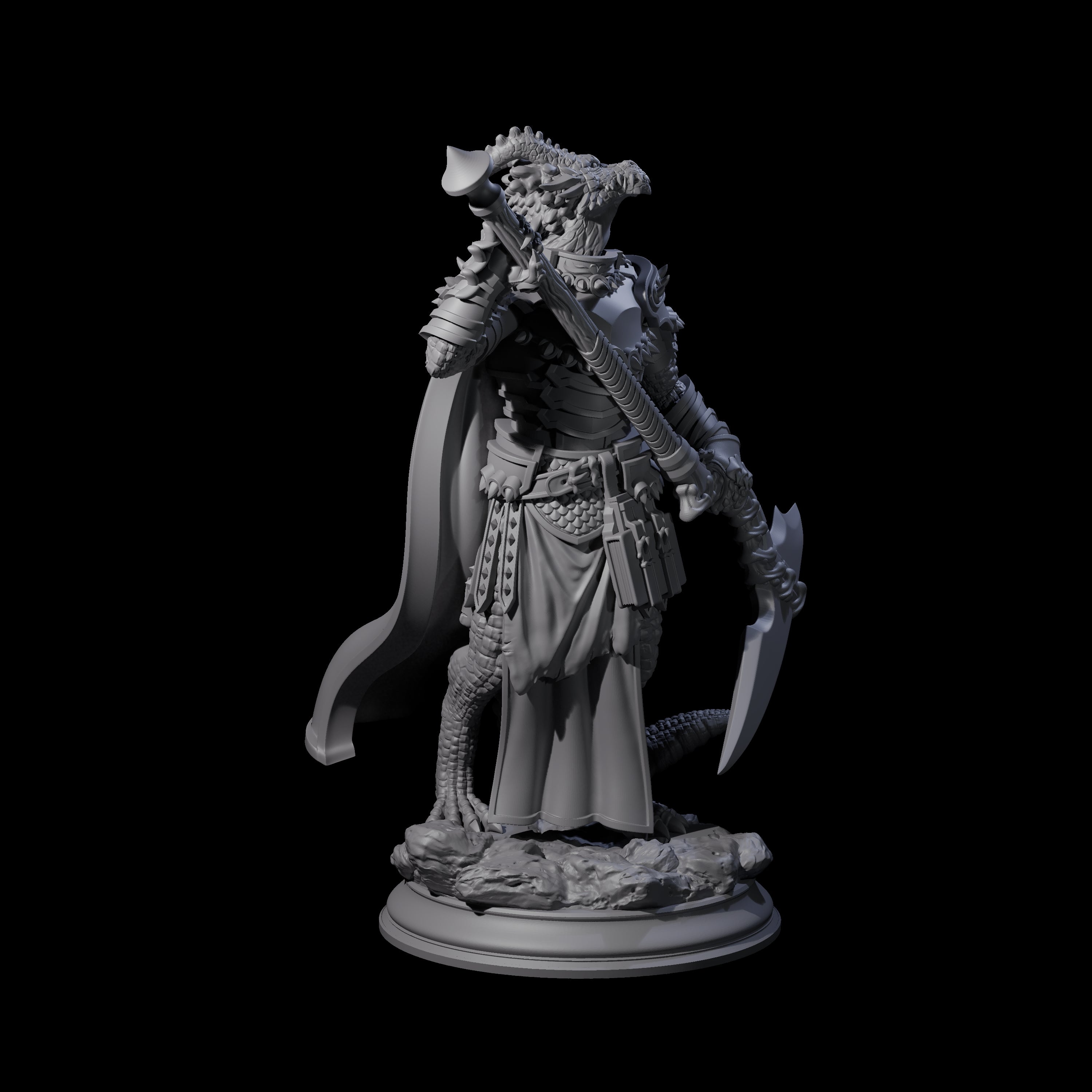 Deathly Dragonborn Warlock Miniature for Dungeons and Dragons, Pathfinder or other TTRPGs