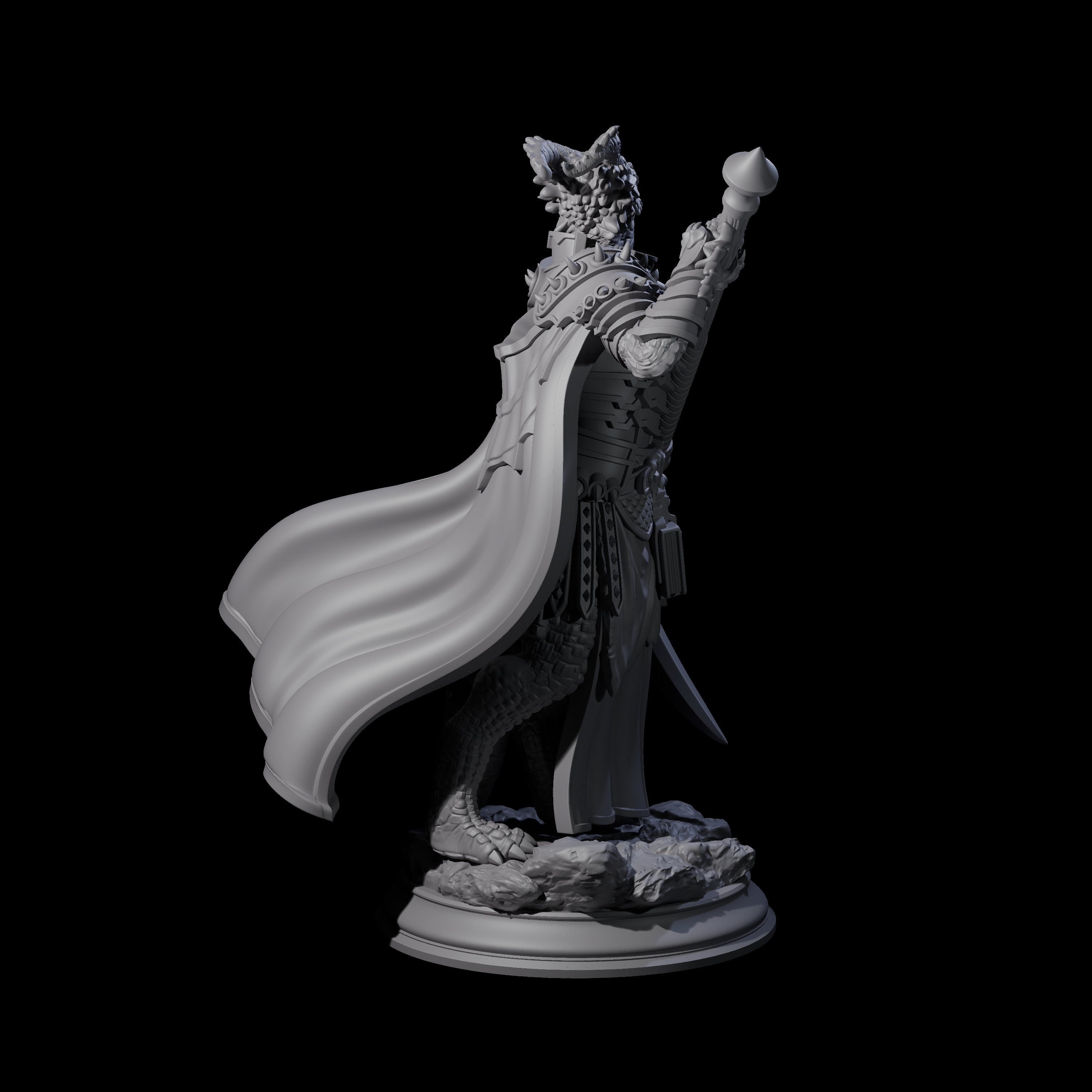 Deathly Dragonborn Warlock Miniature for Dungeons and Dragons, Pathfinder or other TTRPGs