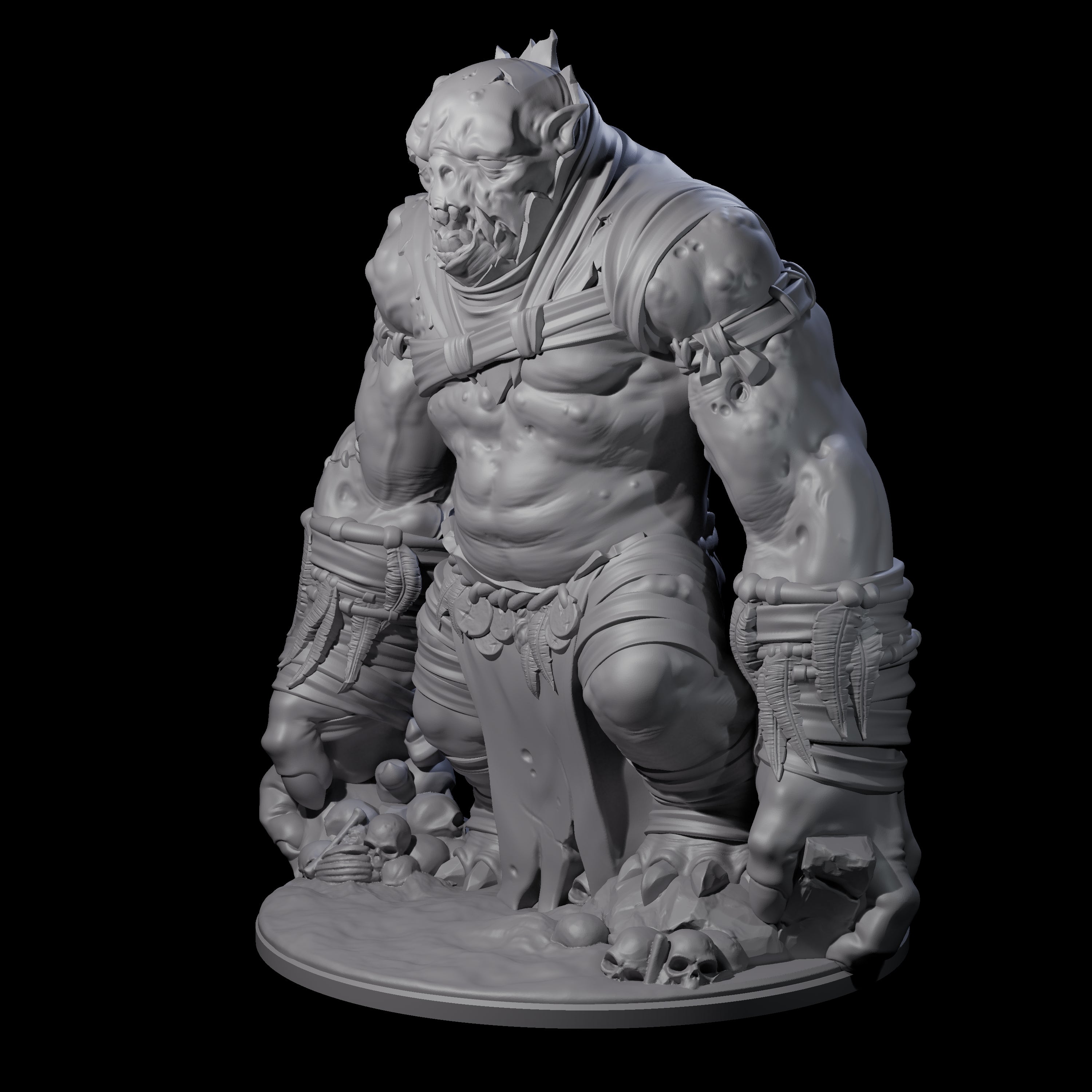 Decaying Troll Berserker Miniature for Dungeons and Dragons, Pathfinder or other TTRPGs