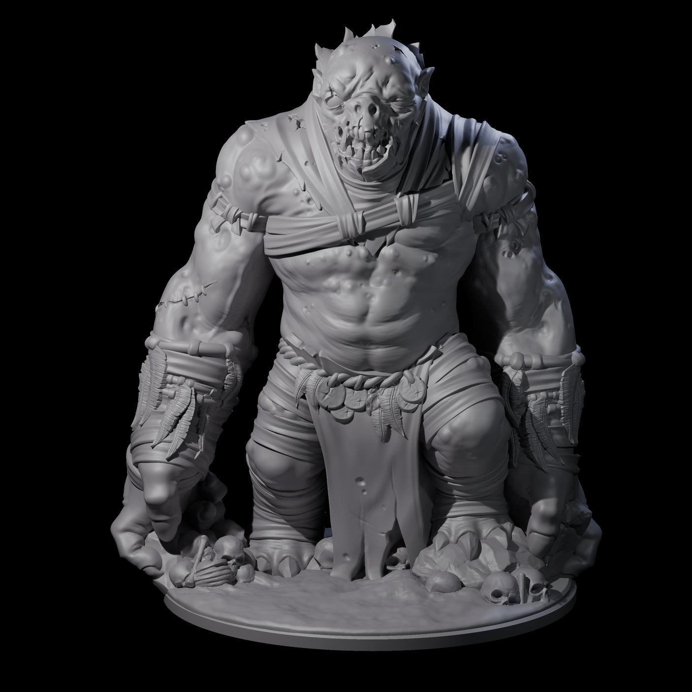 Decaying Troll Berserker Miniature for Dungeons and Dragons, Pathfinder or other TTRPGs