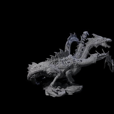 Decaying Undead Hydra Miniature for Dungeons and Dragons, Pathfinder or other TTRPGs