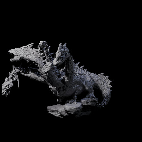 Decaying Undead Hydra Miniature for Dungeons and Dragons, Pathfinder or other TTRPGs