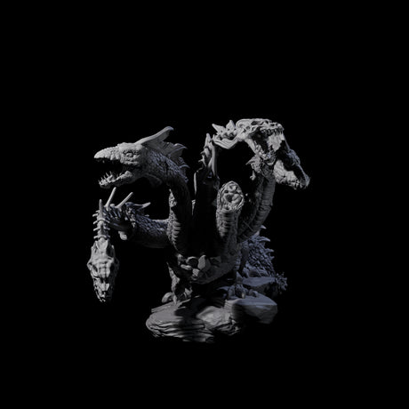 Decaying Undead Hydra Miniature for Dungeons and Dragons, Pathfinder or other TTRPGs