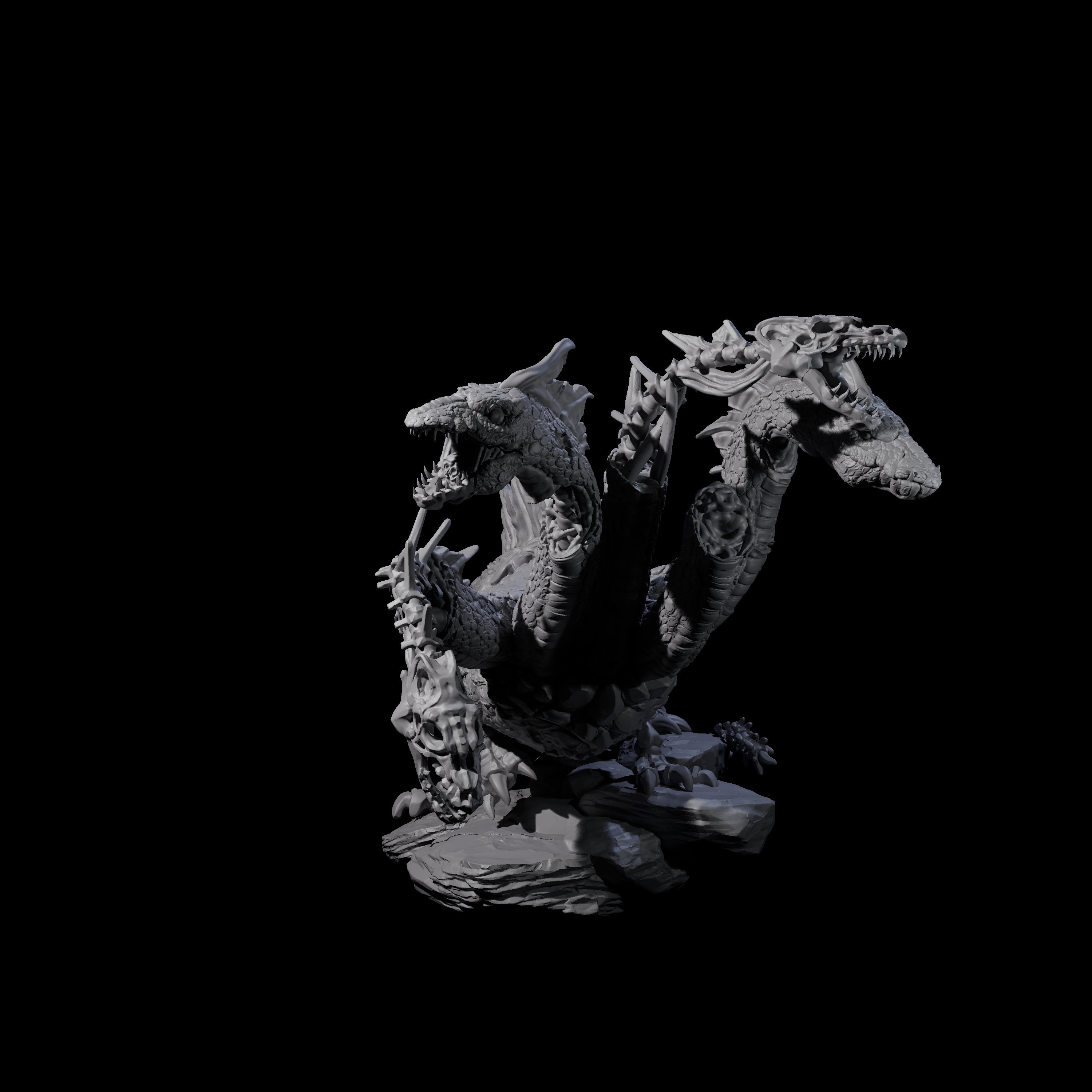 Decaying Undead Hydra Miniature for Dungeons and Dragons, Pathfinder or other TTRPGs