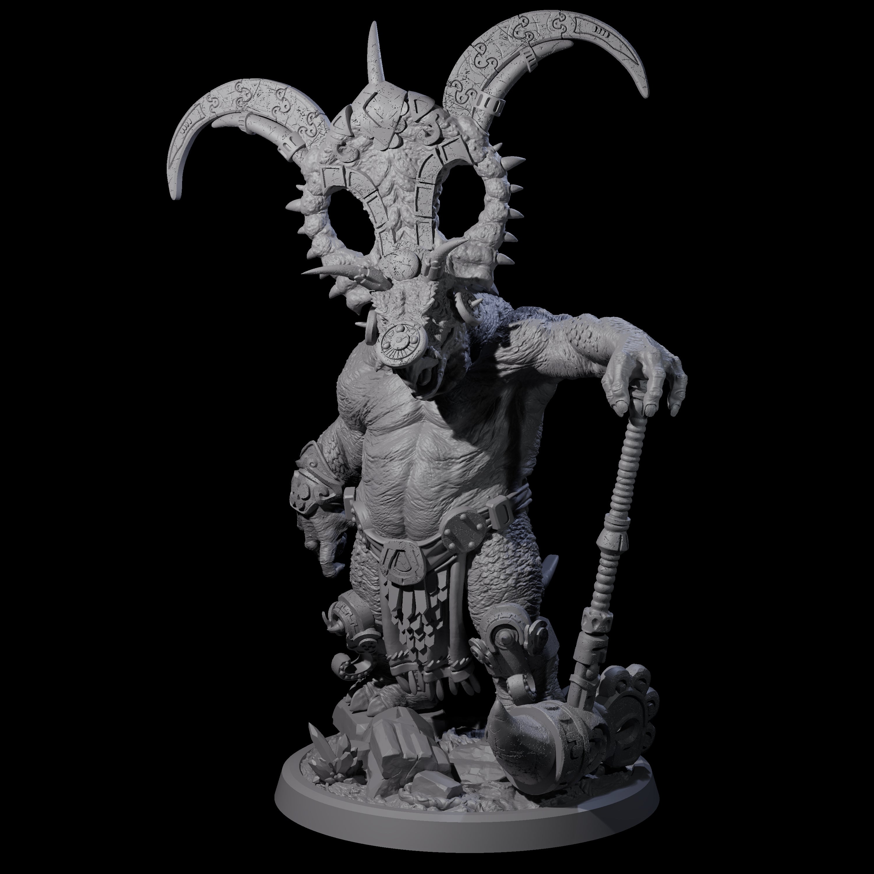 Decorated Dinosaur Lizardfolk Warrior B Miniature for Dungeons and Dragons, Pathfinder or other TTRPGs