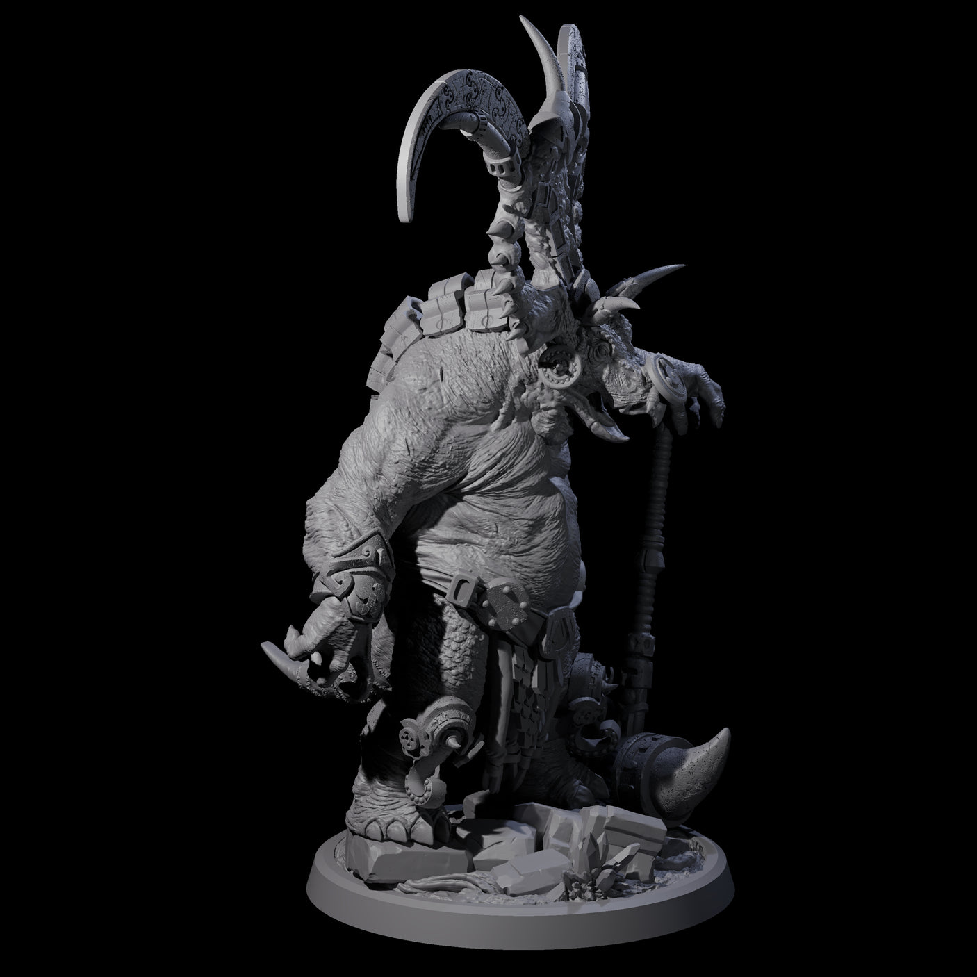 Decorated Dinosaur Lizardfolk Warrior B Miniature for Dungeons and Dragons, Pathfinder or other TTRPGs