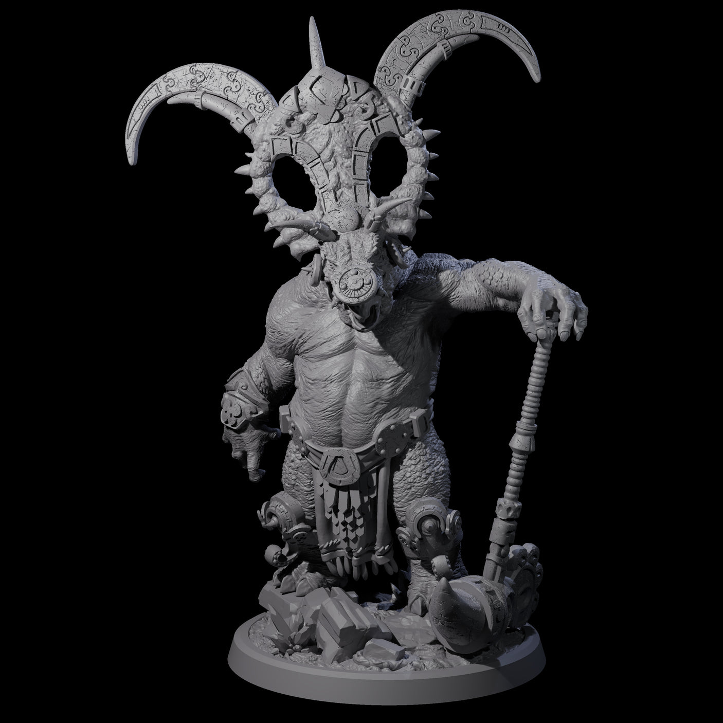 Decorated Dinosaur Lizardfolk Warrior B Miniature for Dungeons and Dragons, Pathfinder or other TTRPGs