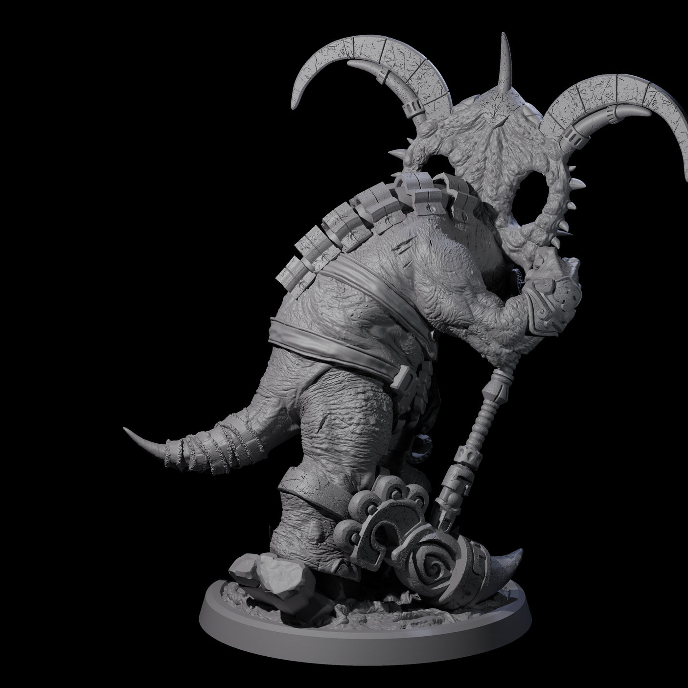 Decorated Dinosaur Lizardfolk Warrior C Miniature for Dungeons and Dragons, Pathfinder or other TTRPGs