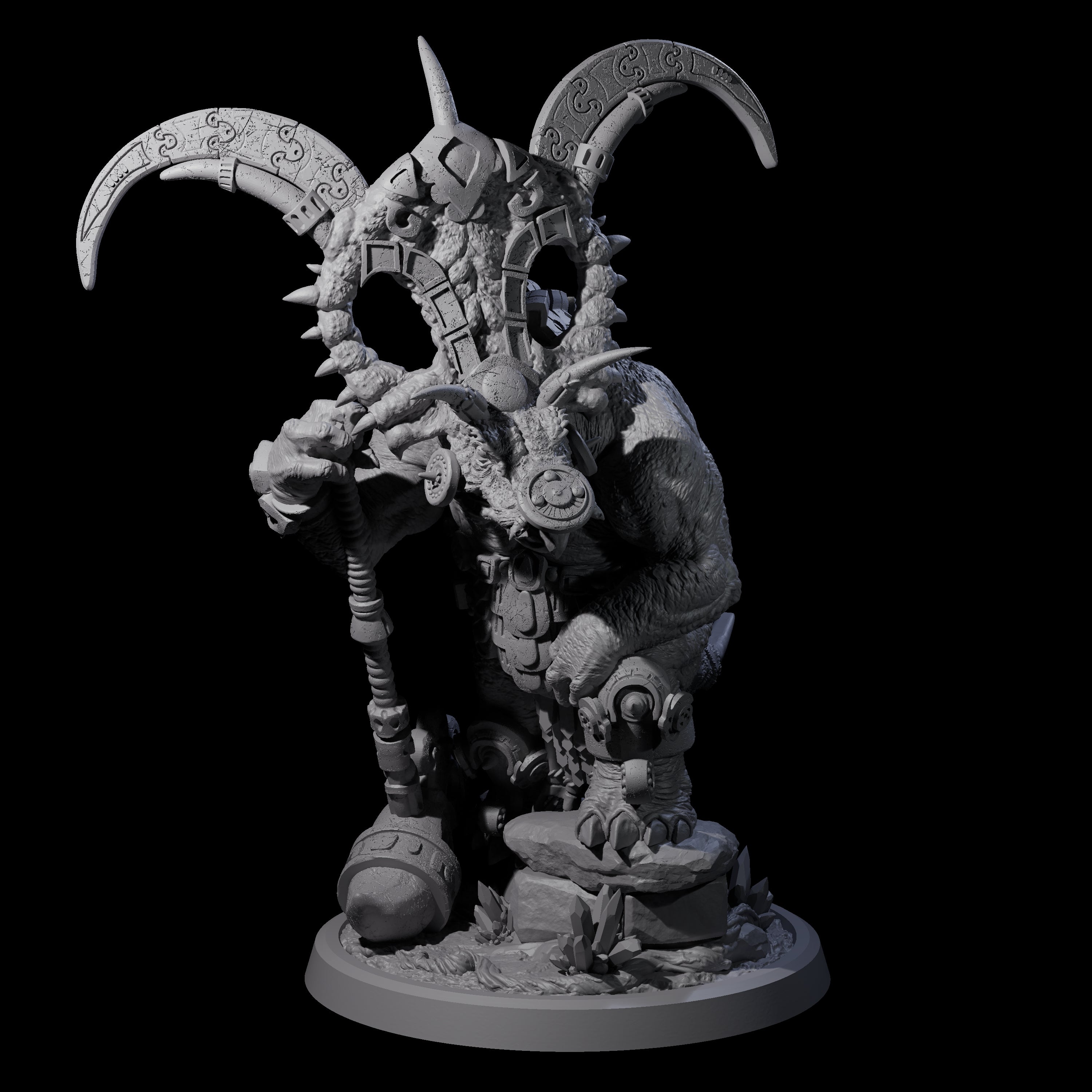 Decorated Dinosaur Lizardfolk Warrior C Miniature for Dungeons and Dragons, Pathfinder or other TTRPGs