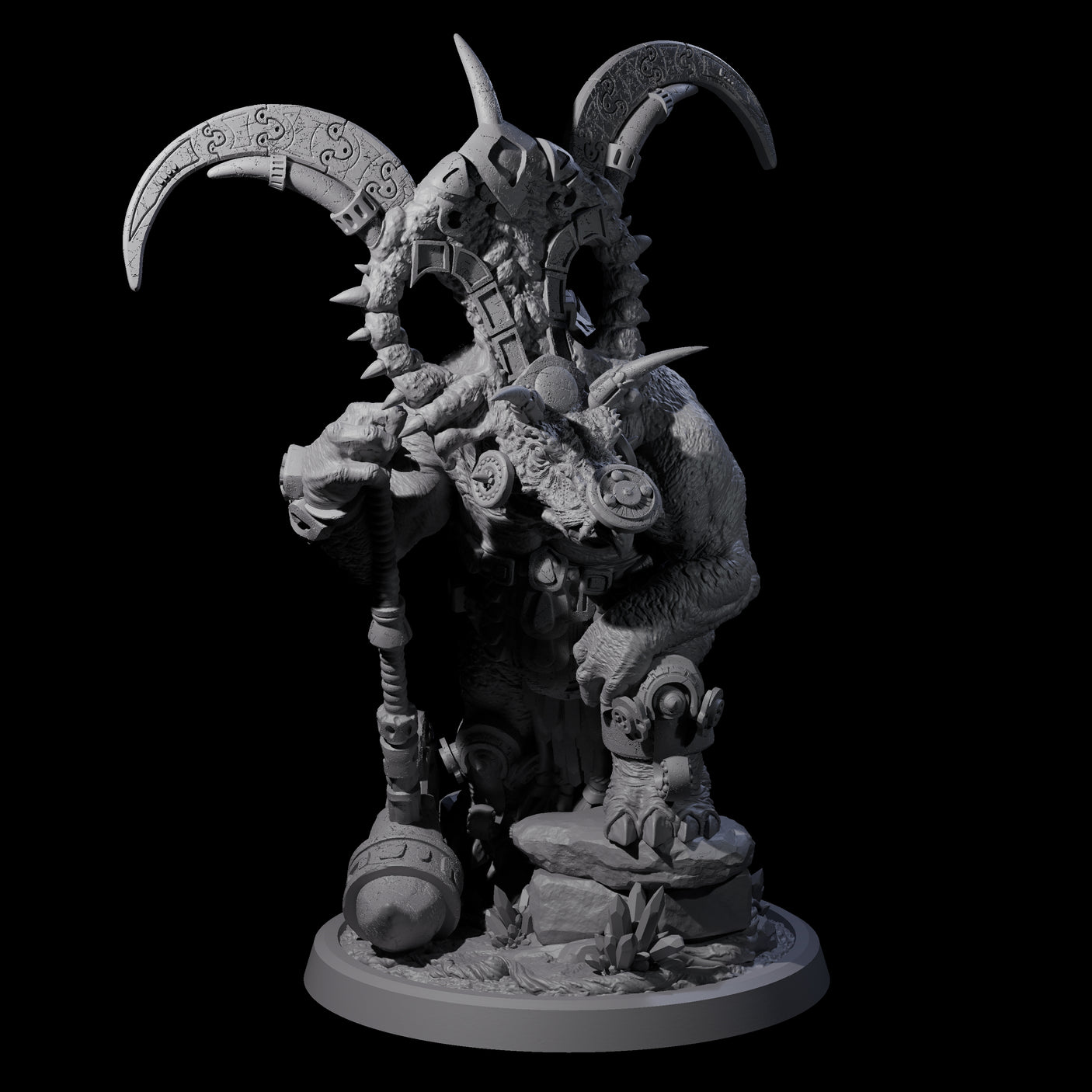 Decorated Dinosaur Lizardfolk Warrior C Miniature for Dungeons and Dragons, Pathfinder or other TTRPGs