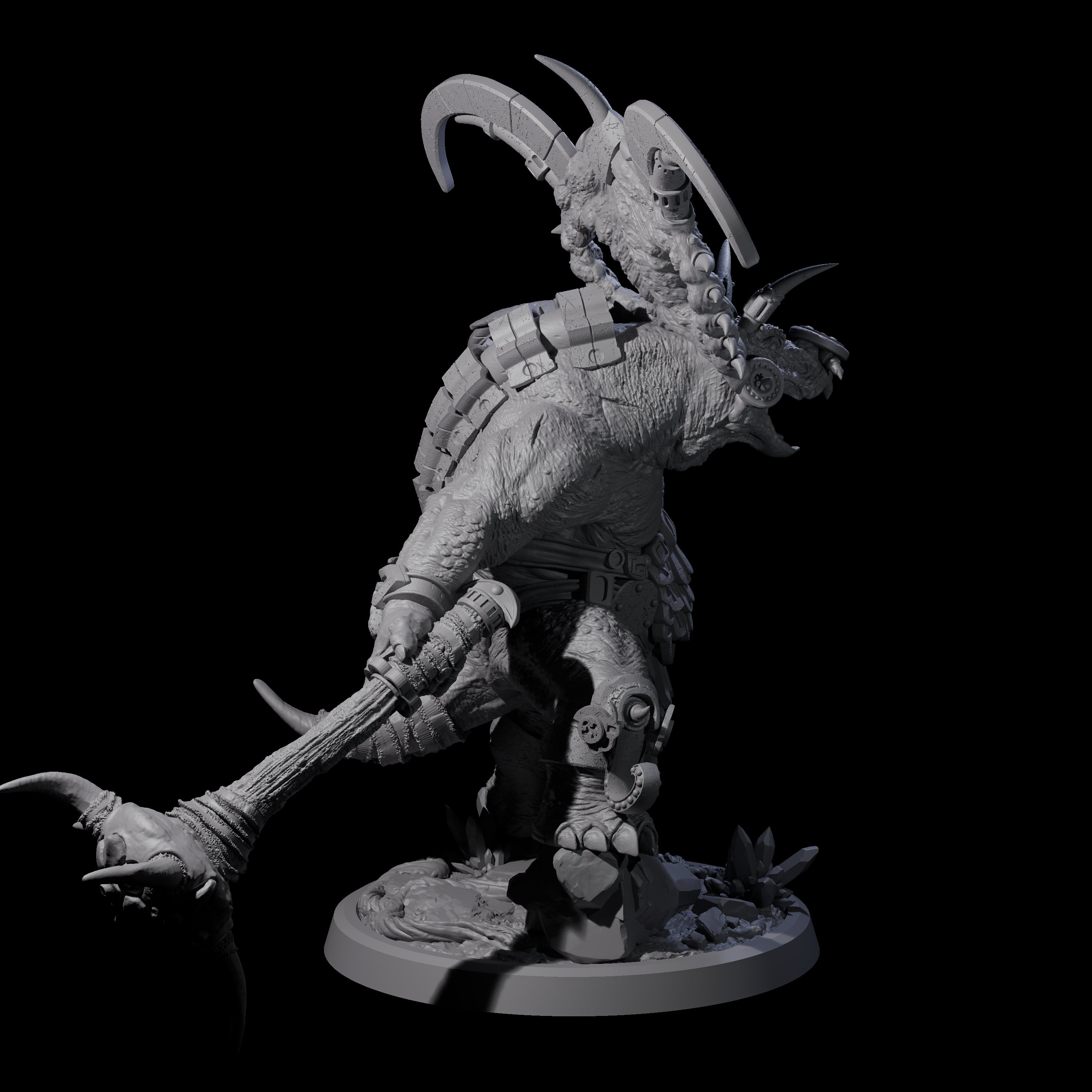 Decorated Dinosaur Lizardfolk Warrior D Miniature for Dungeons and Dragons, Pathfinder or other TTRPGs