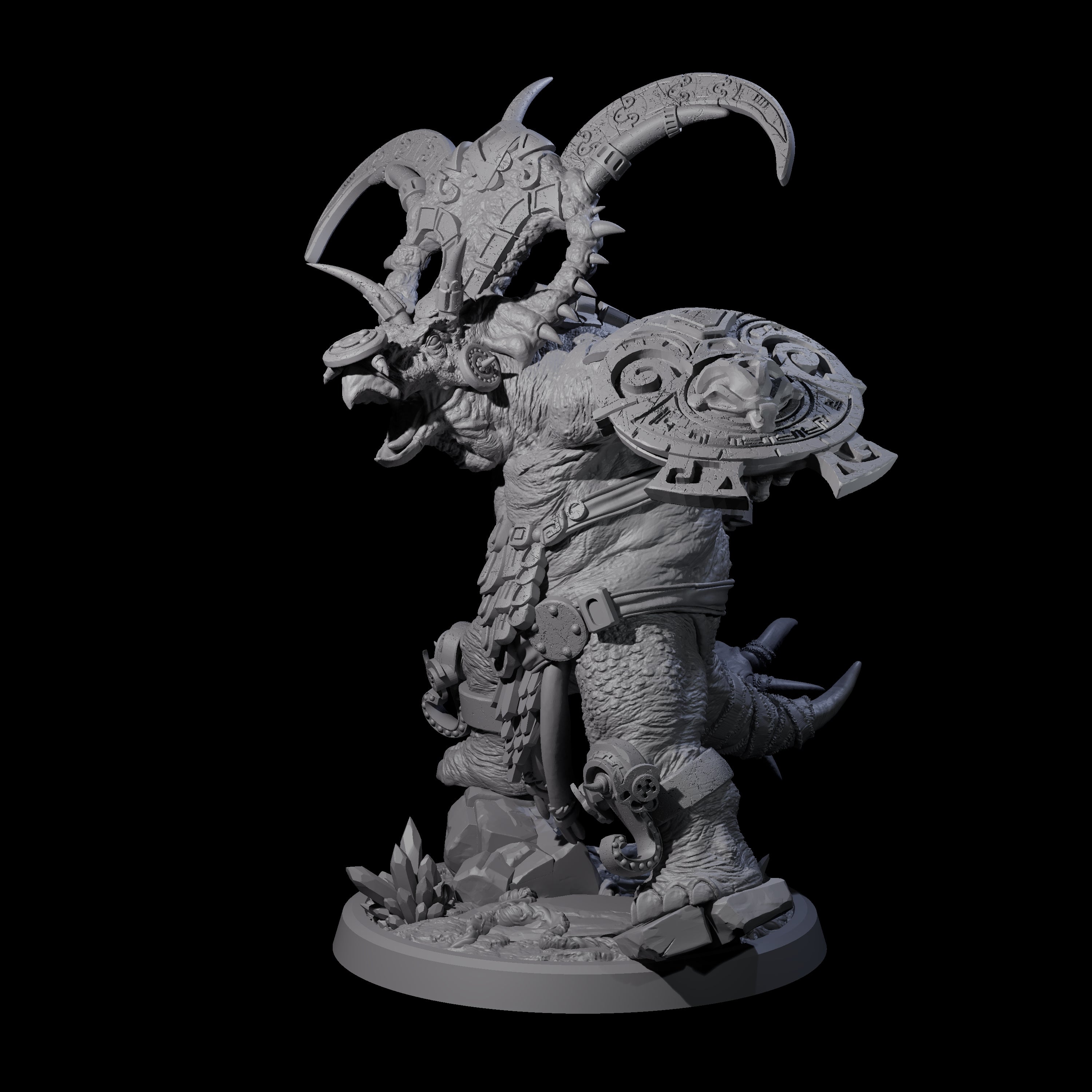 Decorated Dinosaur Lizardfolk Warrior D Miniature for Dungeons and Dragons, Pathfinder or other TTRPGs