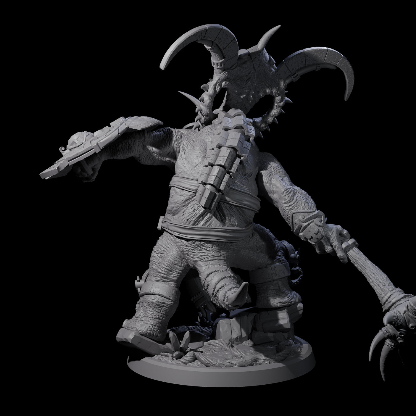 Decorated Dinosaur Lizardfolk Warrior D Miniature for Dungeons and Dragons, Pathfinder or other TTRPGs