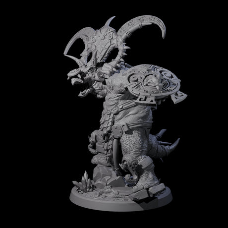Decorated Dinosaur Lizardfolk Warrior D Miniature for Dungeons and Dragons, Pathfinder or other TTRPGs