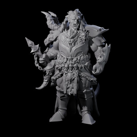 Decorated Dragon Guard Leader Miniature for Dungeons and Dragons, Pathfinder or other TTRPGs