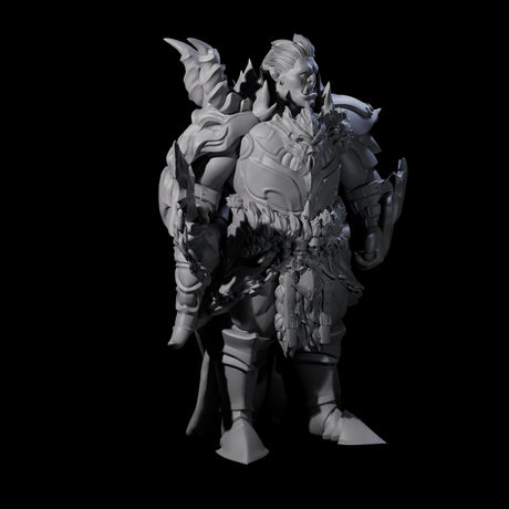 Decorated Dragon Guard Leader Miniature for Dungeons and Dragons, Pathfinder or other TTRPGs