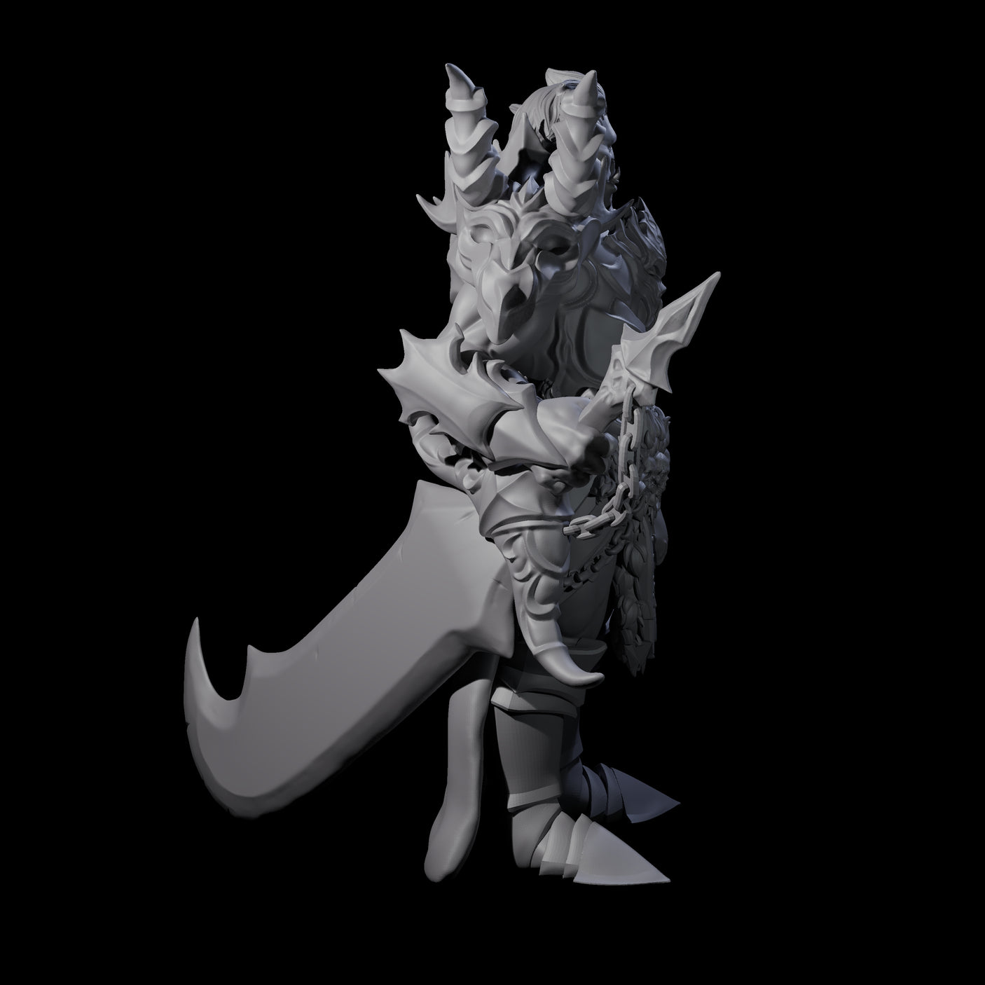 Decorated Dragon Guard Leader Miniature for Dungeons and Dragons, Pathfinder or other TTRPGs