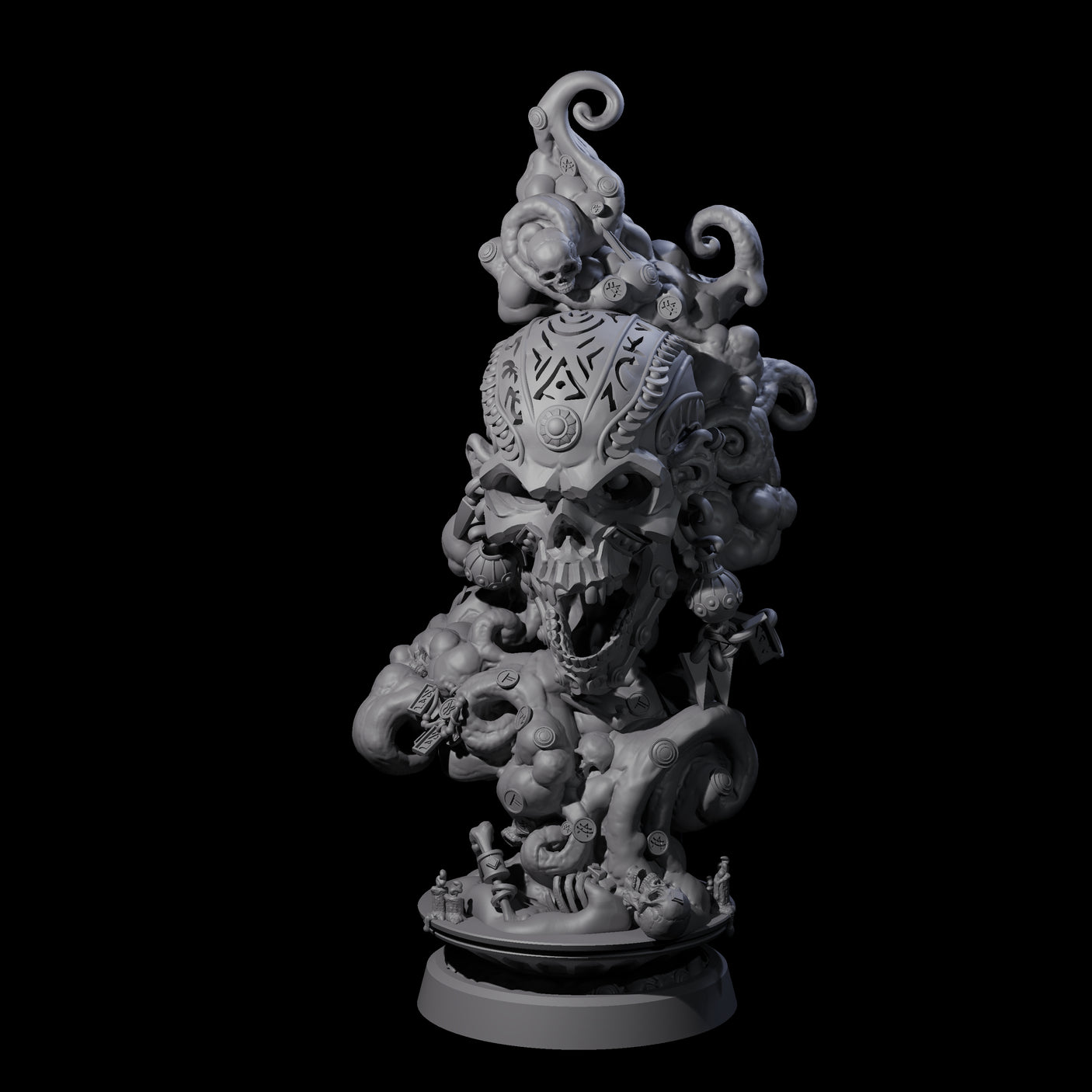 Decorated Flameskull A Miniature for Dungeons and Dragons, Pathfinder or other TTRPGs