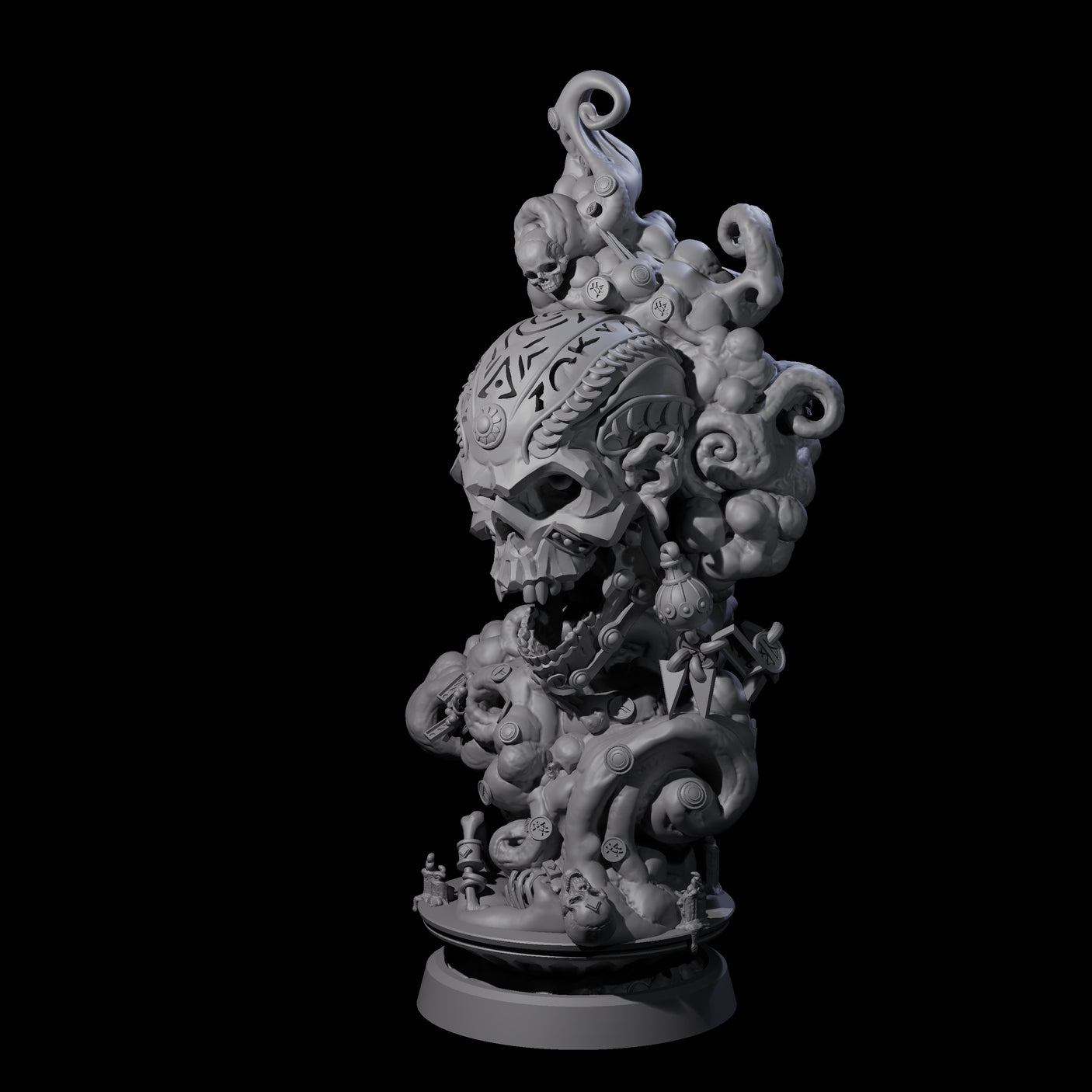 Decorated Flameskull A Miniature for Dungeons and Dragons, Pathfinder or other TTRPGs