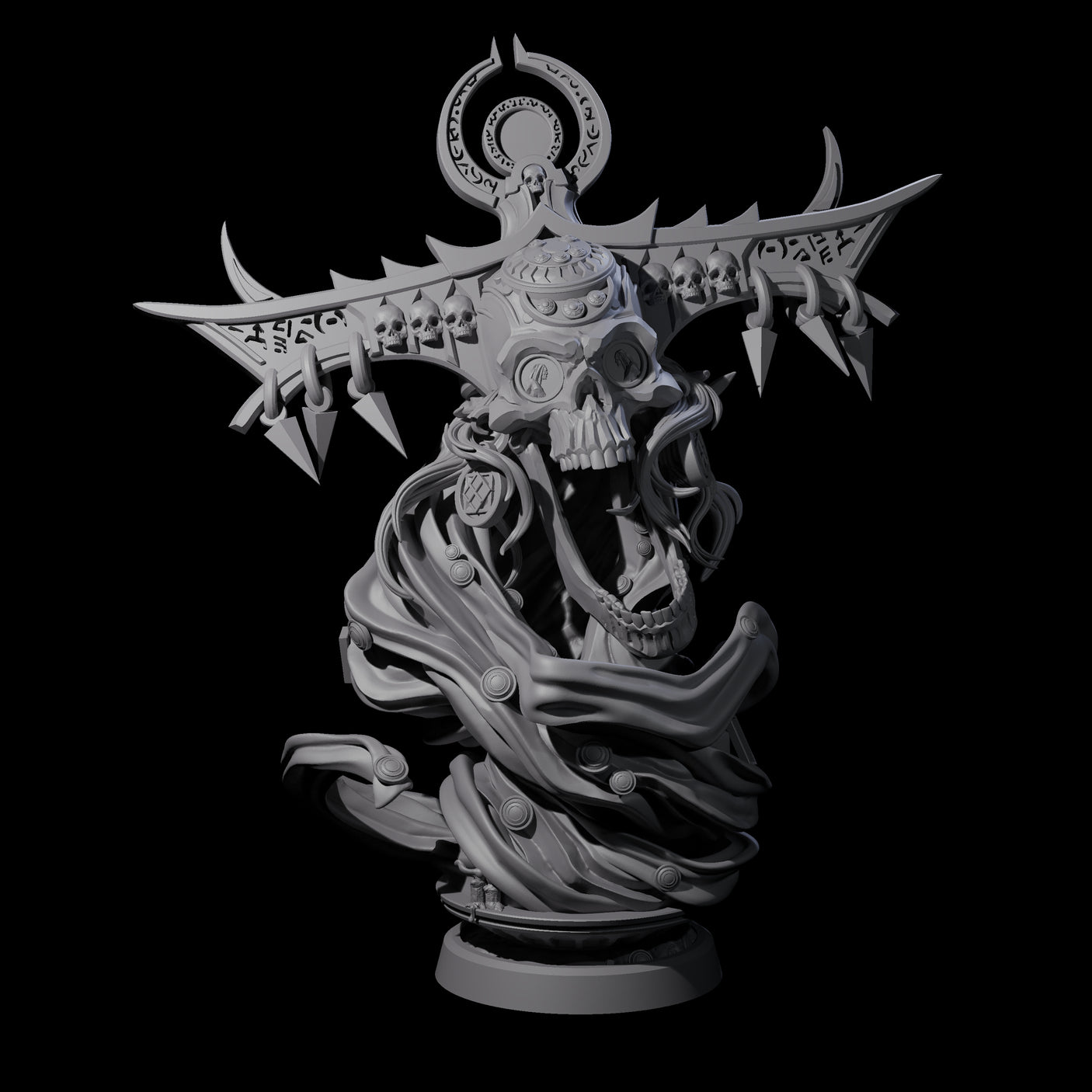 Decorated Flameskull C Miniature for Dungeons and Dragons, Pathfinder or other TTRPGs