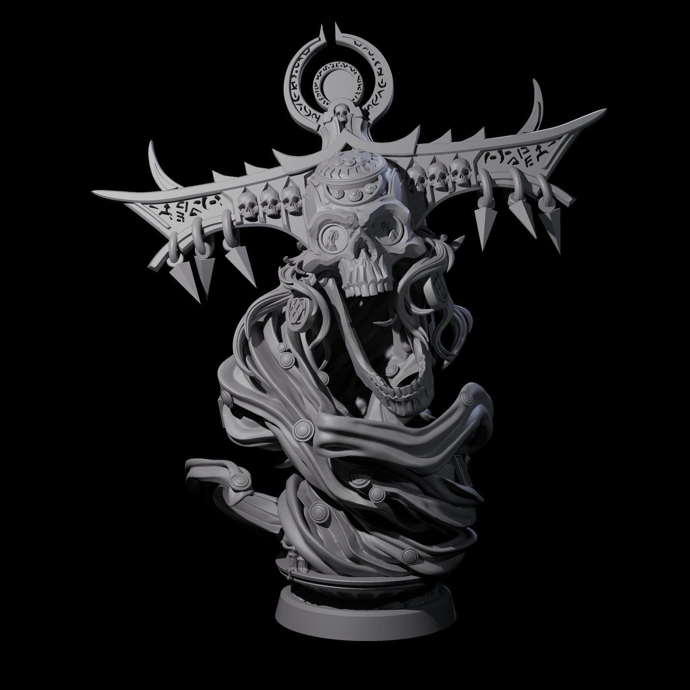 Decorated Flameskull C Miniature for Dungeons and Dragons, Pathfinder or other TTRPGs