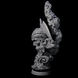 Decorated Flameskull D Miniature for Dungeons and Dragons, Pathfinder or other TTRPGs