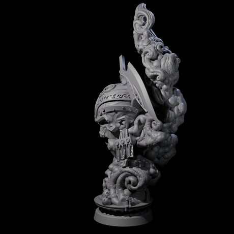 Decorated Flameskull D Miniature for Dungeons and Dragons, Pathfinder or other TTRPGs