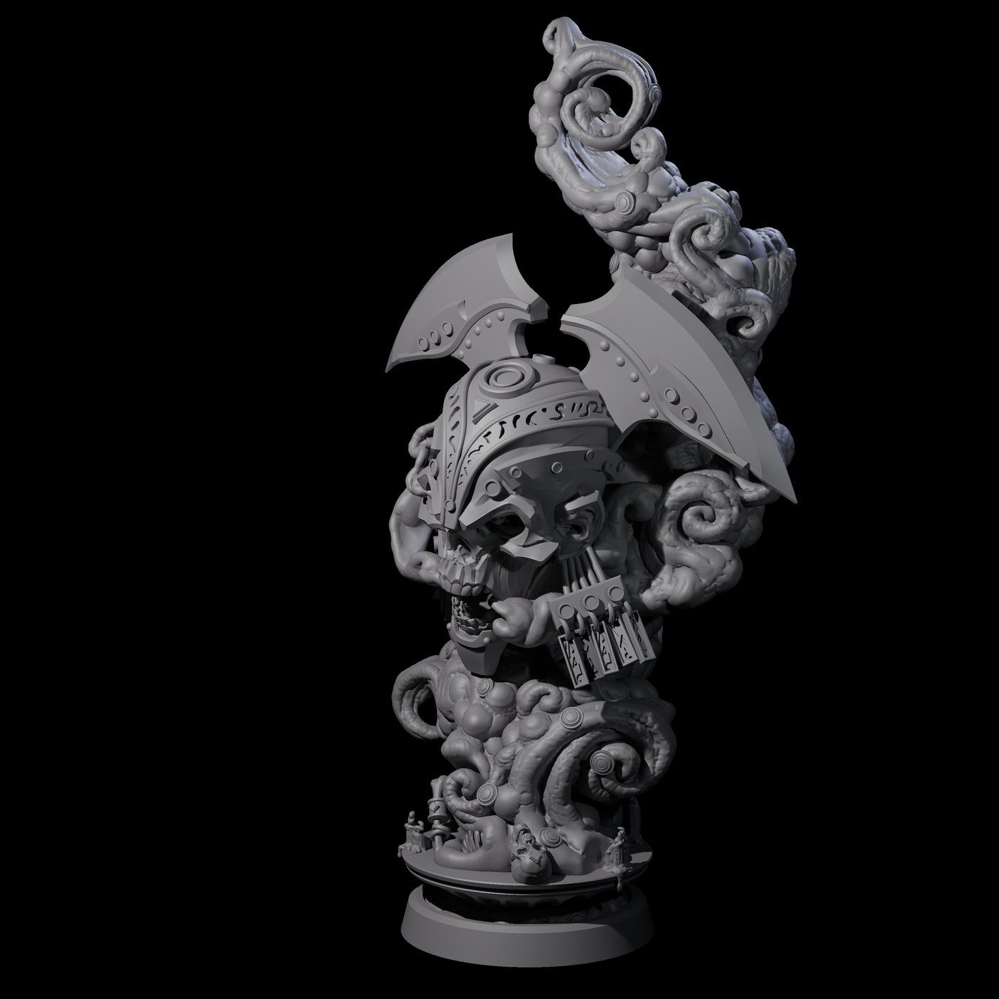 Decorated Flameskull D Miniature for Dungeons and Dragons, Pathfinder or other TTRPGs