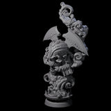 Decorated Flameskull D Miniature for Dungeons and Dragons, Pathfinder or other TTRPGs