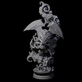Decorated Flameskull D Miniature for Dungeons and Dragons, Pathfinder or other TTRPGs