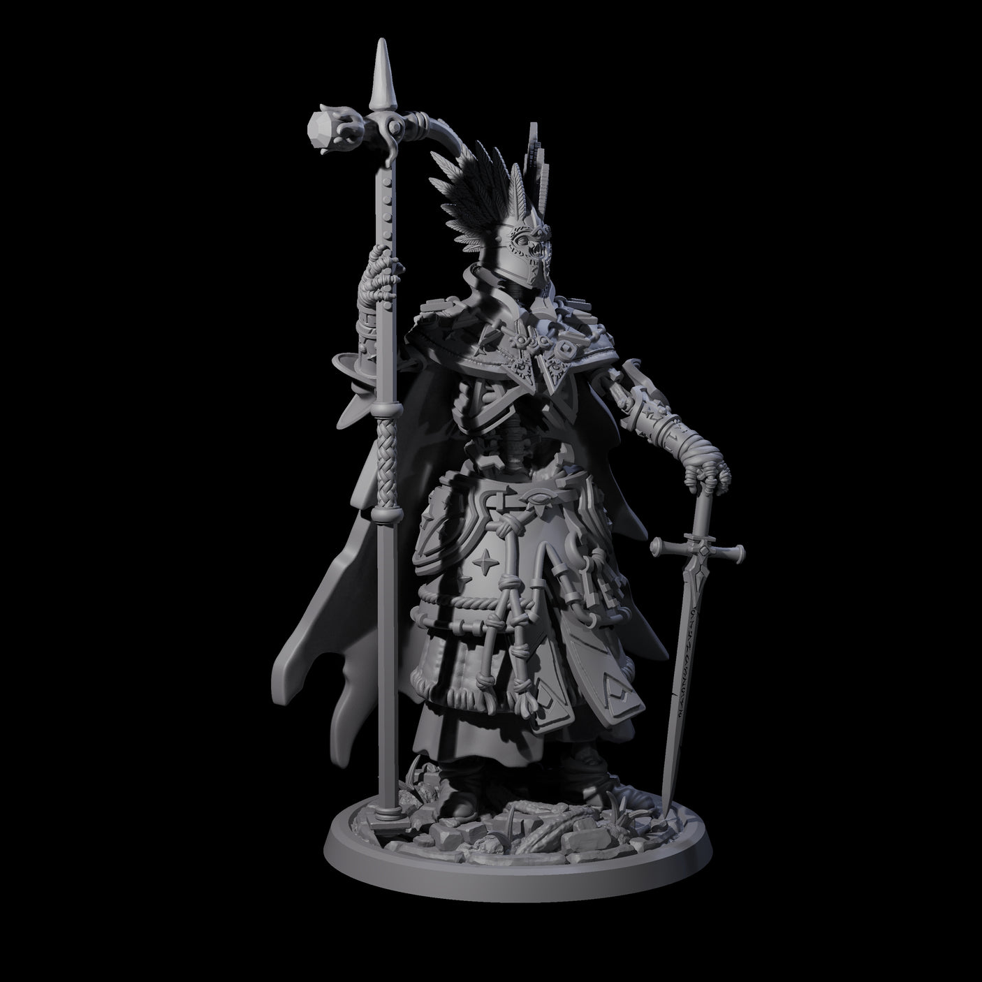 Decorated Skeleton Guard A Miniature for Dungeons and Dragons, Pathfinder or other TTRPGs
