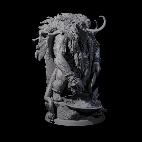 Decorated Tribal Ogre A Miniature for Dungeons and Dragons, Pathfinder or other TTRPGs