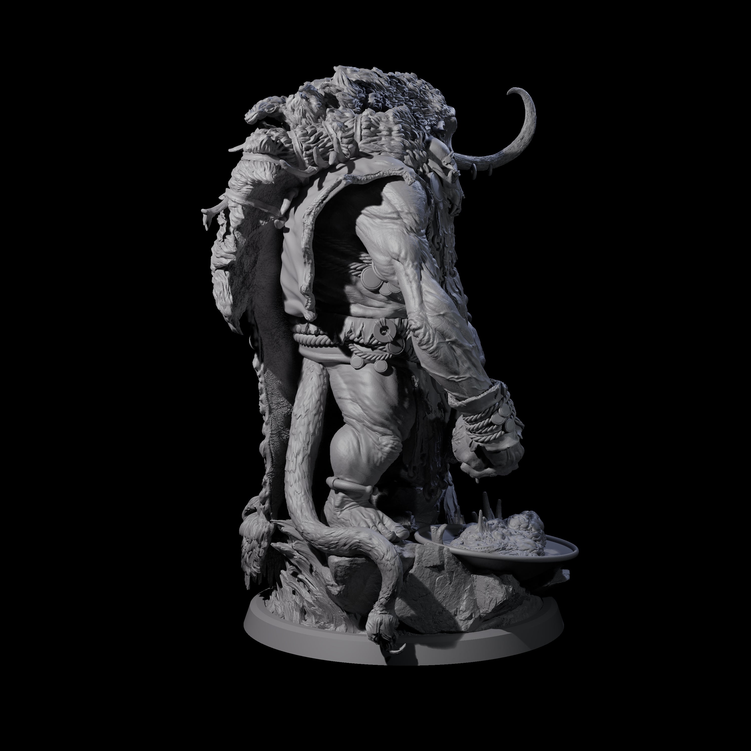 Decorated Tribal Ogre A Miniature for Dungeons and Dragons, Pathfinder or other TTRPGs