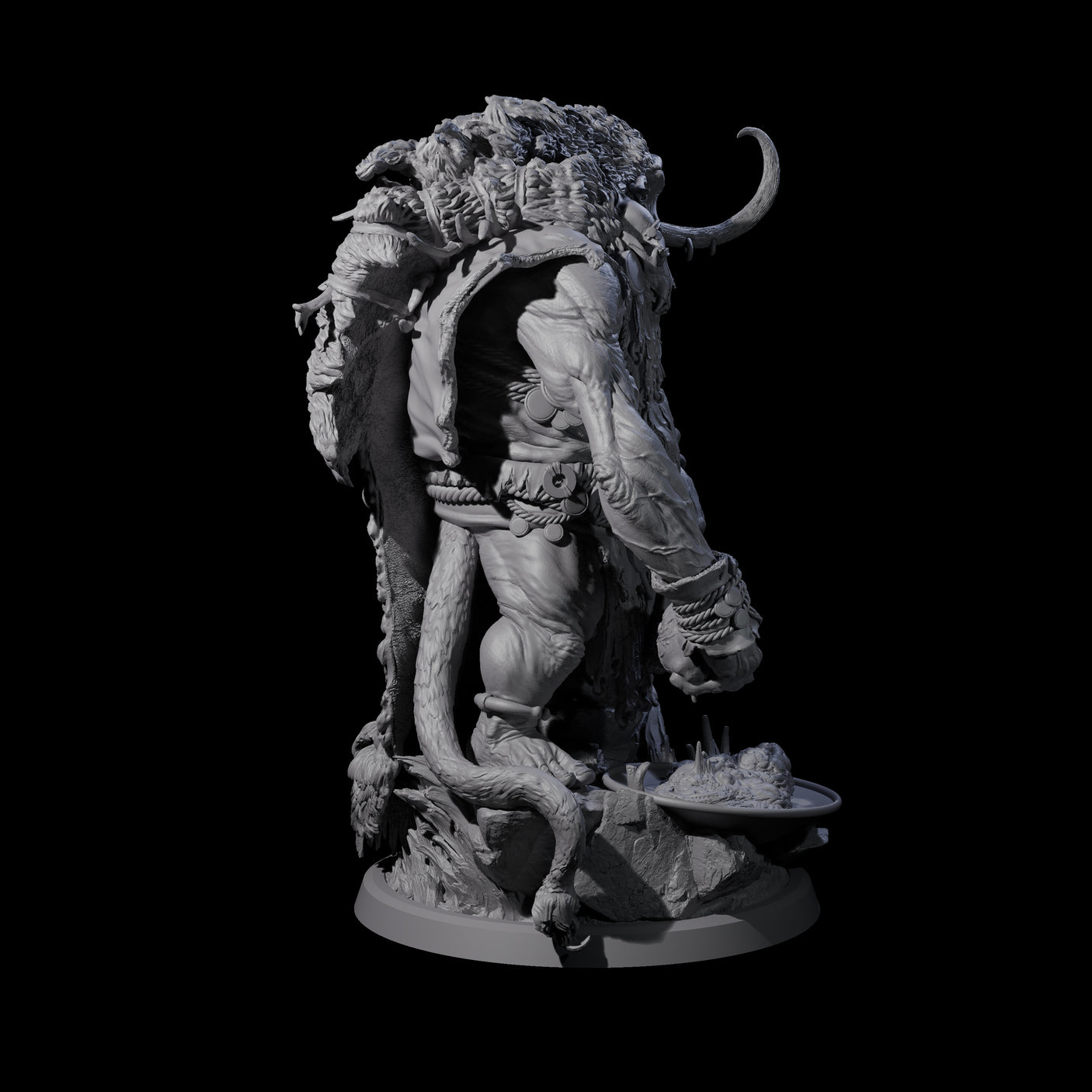 Decorated Tribal Ogre A Miniature for Dungeons and Dragons, Pathfinder or other TTRPGs