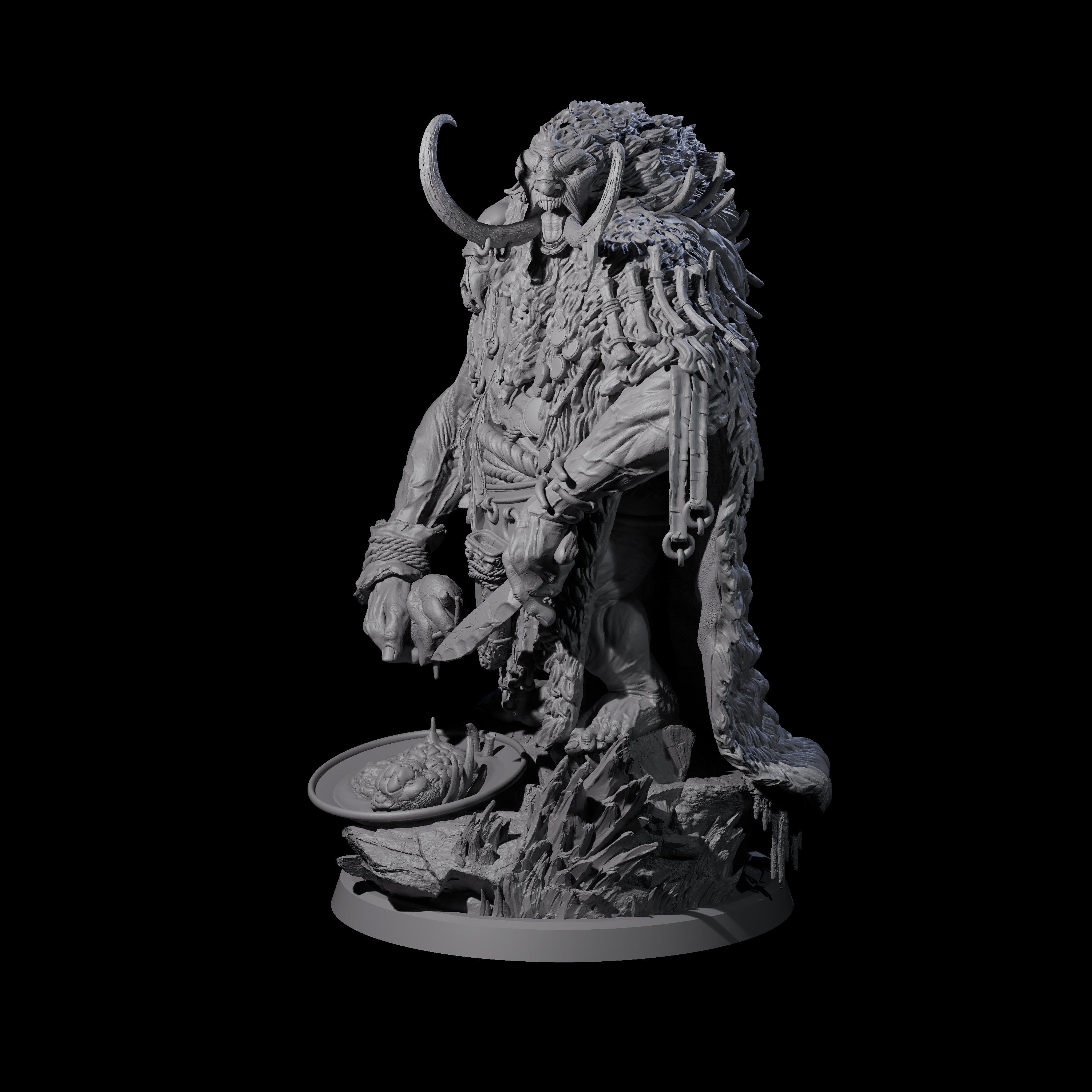 Decorated Tribal Ogre A Miniature for Dungeons and Dragons, Pathfinder or other TTRPGs