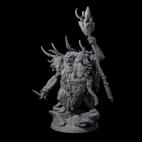 Decorated Tribal Ogre B Miniature for Dungeons and Dragons, Pathfinder or other TTRPGs