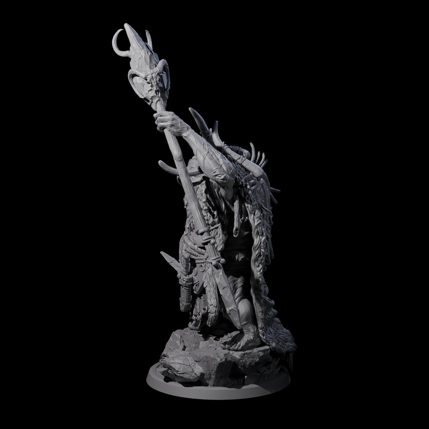 Decorated Tribal Ogre B Miniature for Dungeons and Dragons, Pathfinder or other TTRPGs