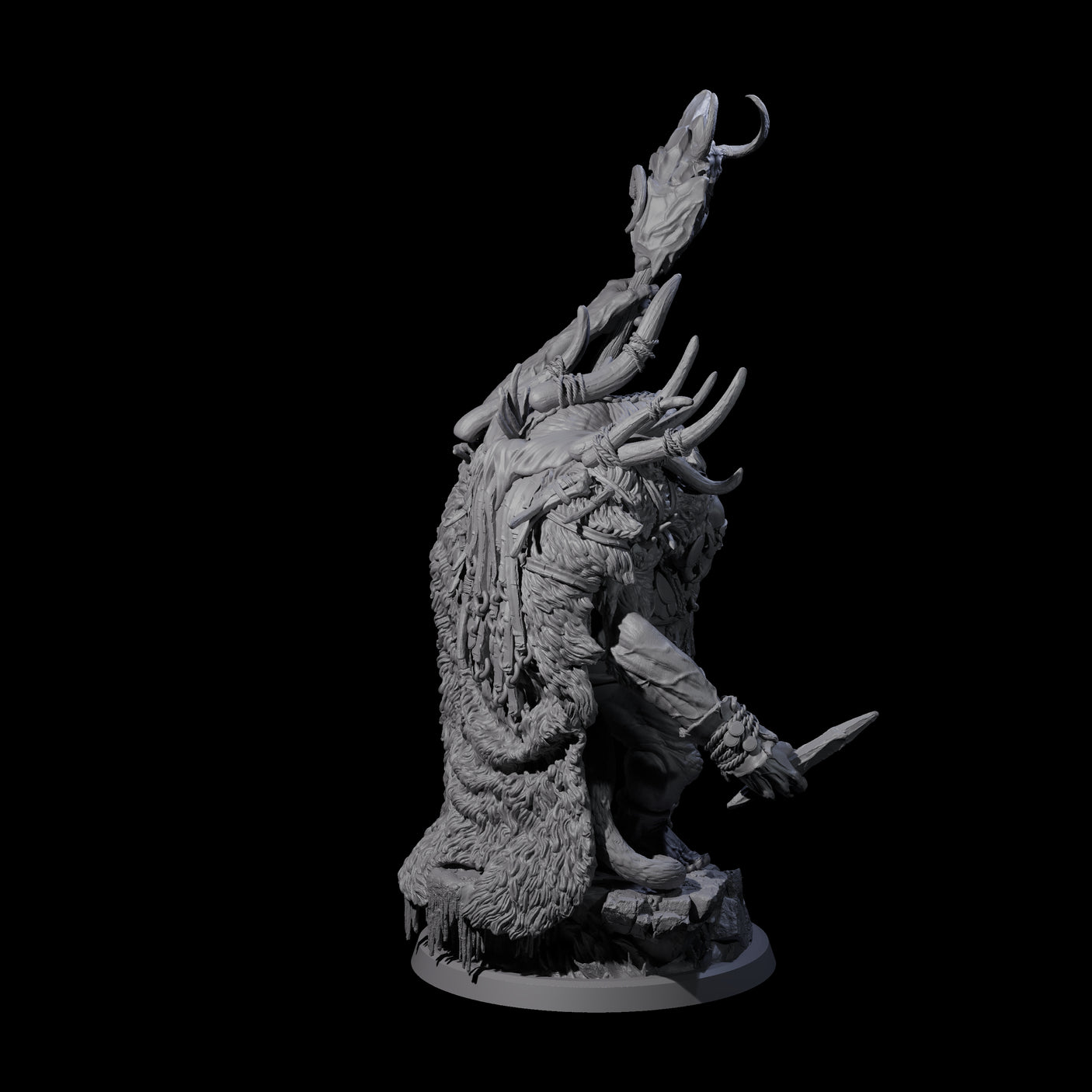 Decorated Tribal Ogre B Miniature for Dungeons and Dragons, Pathfinder or other TTRPGs