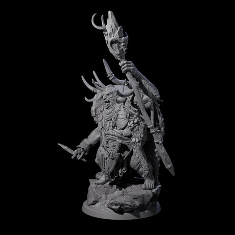 Decorated Tribal Ogre B Miniature for Dungeons and Dragons, Pathfinder or other TTRPGs