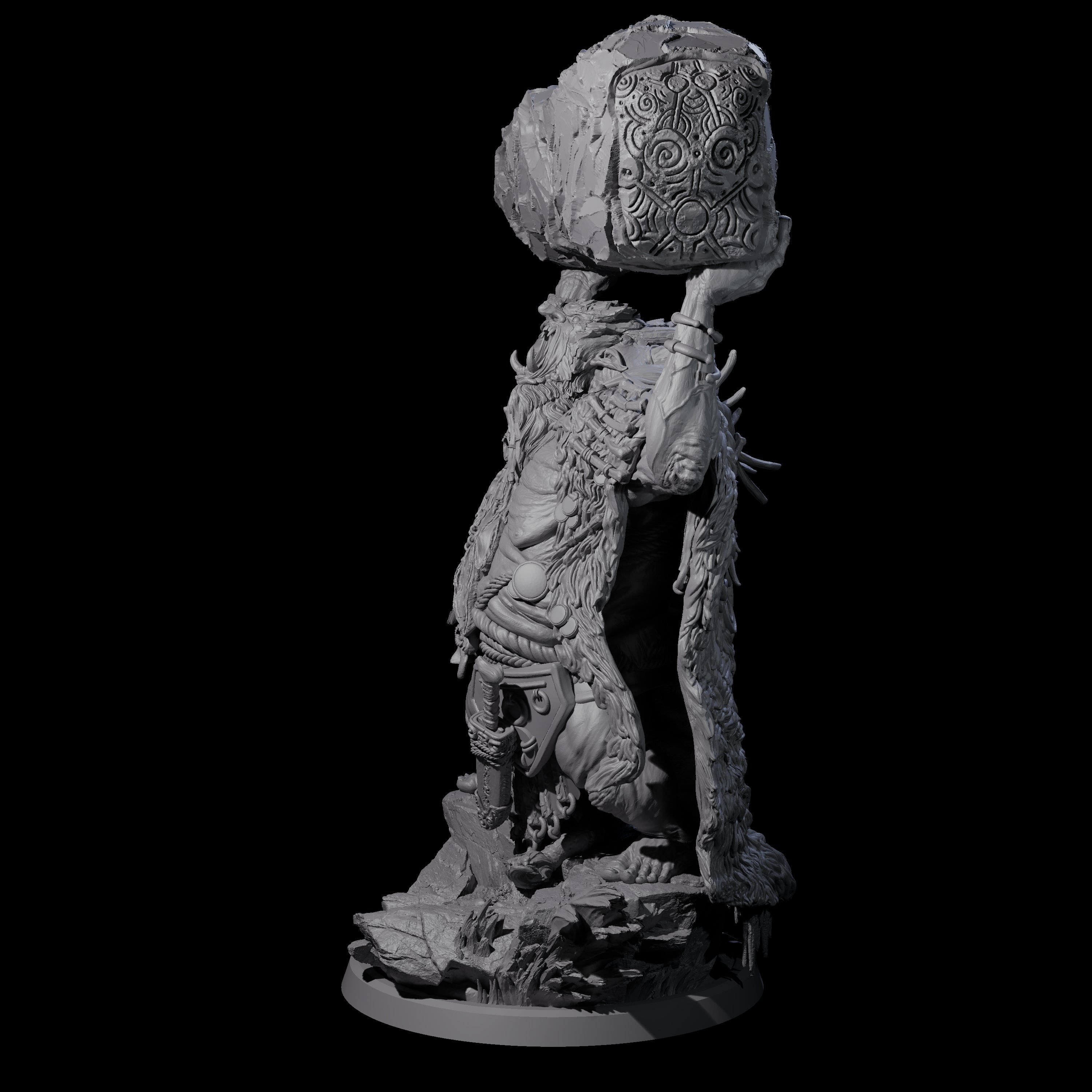 Decorated Tribal Ogre C Miniature for Dungeons and Dragons, Pathfinder or other TTRPGs