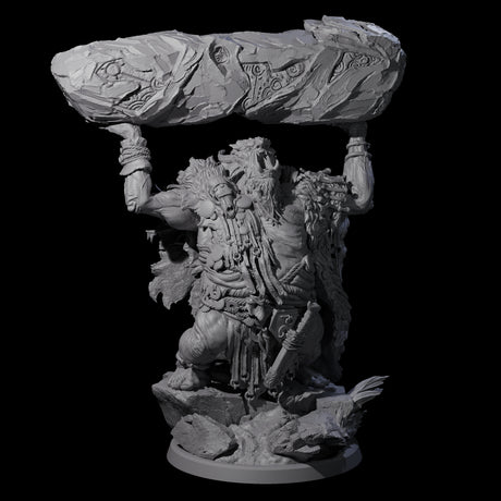 Decorated Tribal Ogre C Miniature for Dungeons and Dragons, Pathfinder or other TTRPGs