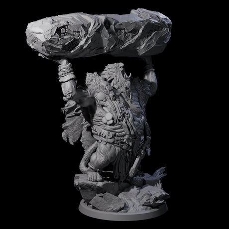 Decorated Tribal Ogre C Miniature for Dungeons and Dragons, Pathfinder or other TTRPGs