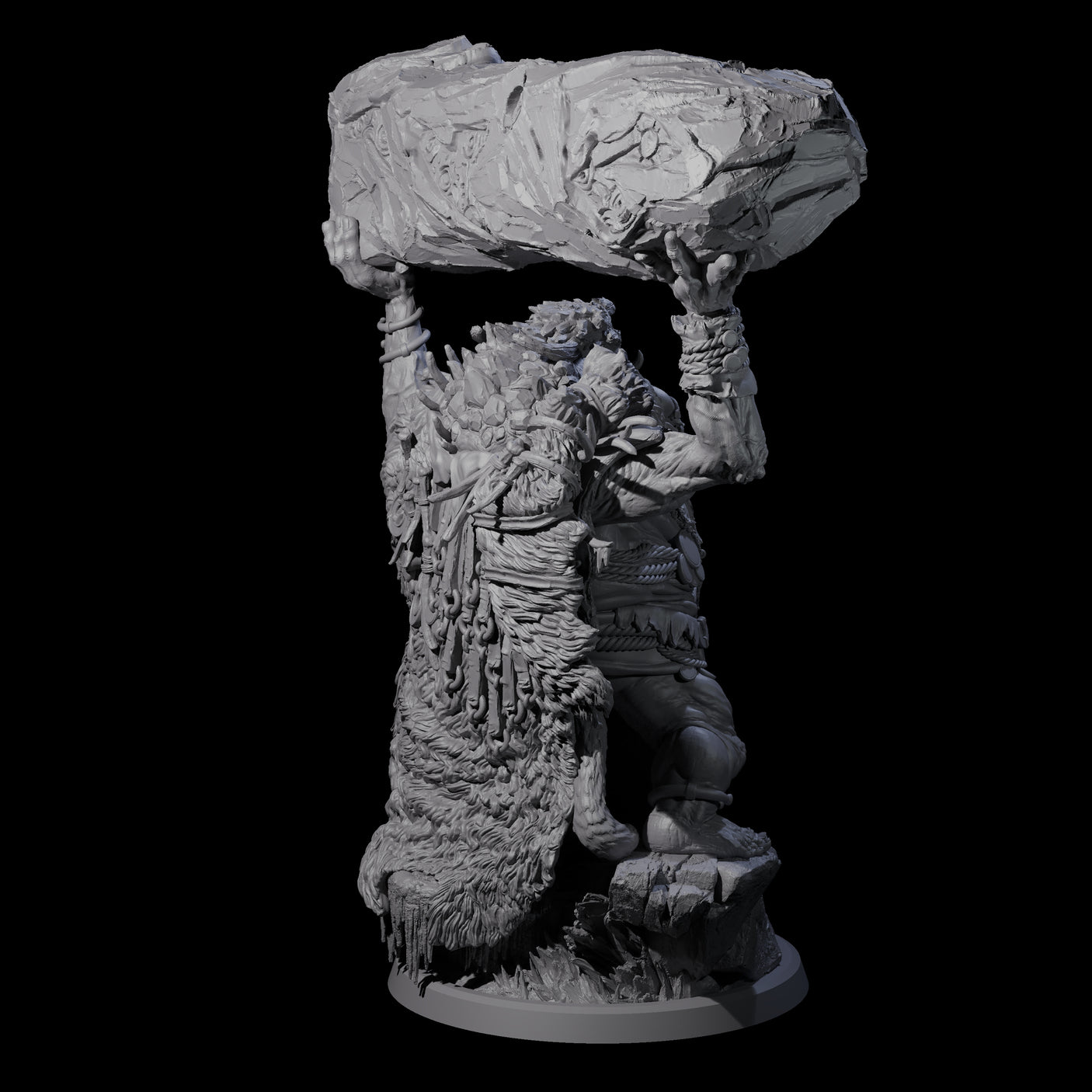 Decorated Tribal Ogre C Miniature for Dungeons and Dragons, Pathfinder or other TTRPGs