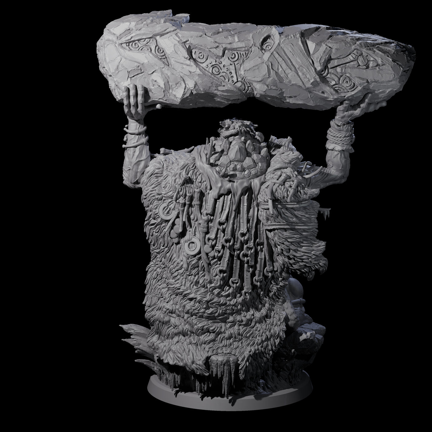 Decorated Tribal Ogre C Miniature for Dungeons and Dragons, Pathfinder or other TTRPGs