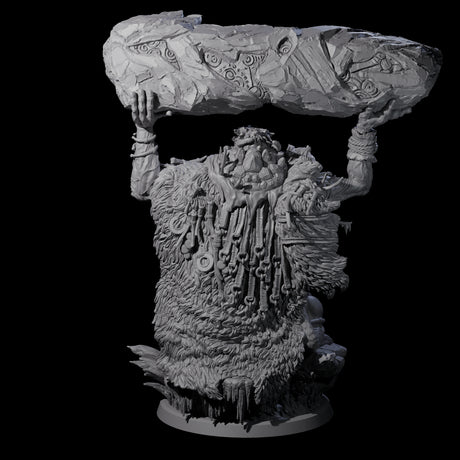 Decorated Tribal Ogre C Miniature for Dungeons and Dragons, Pathfinder or other TTRPGs