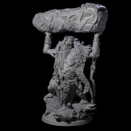 Decorated Tribal Ogre C Miniature for Dungeons and Dragons, Pathfinder or other TTRPGs